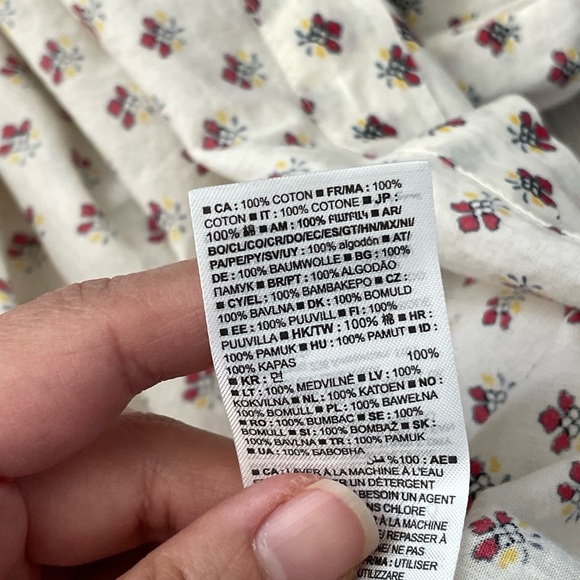 Doen Gap Blouse floral short sleeve womens Cream (xlarge) cottagecore feminine - Picture 6 of 8